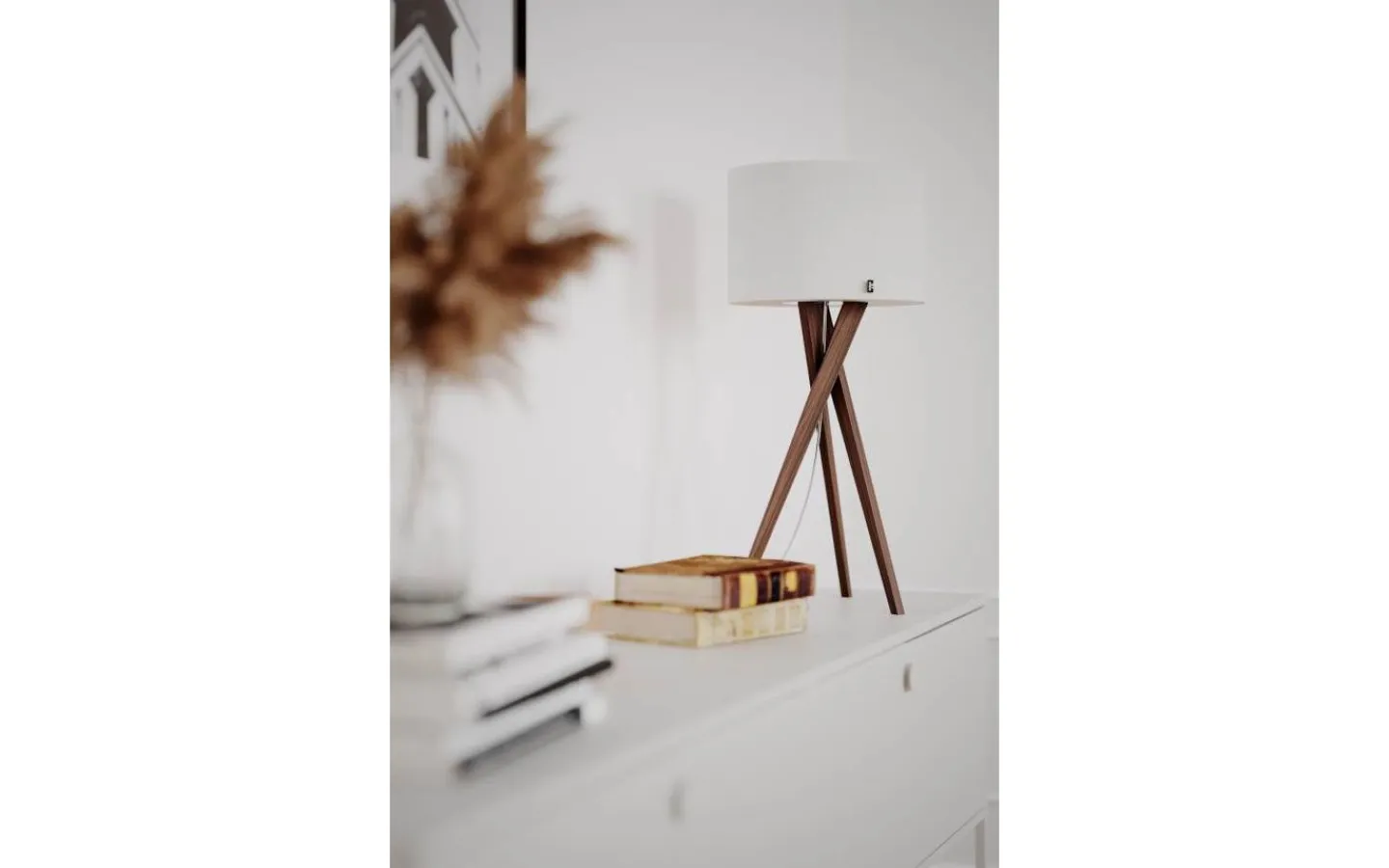 Bordslampor-By Rydens Vega Bordslampa 55cm Valnöt/Vit