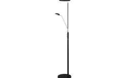 Golvläslampor-Halo Design Vegas Golvlampa 180cm LED 3000K 20W+5W Dimbar Svart/Krom