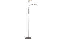 Golvläslampor-Halo Design Vegas Golvlampa 140cm LED 3000K 2x7W Dimbar Borstad Stål