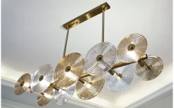 Avlånga Taklampor-Mauro Ferretti Venedig Taklampa Glas 116cm Guld
