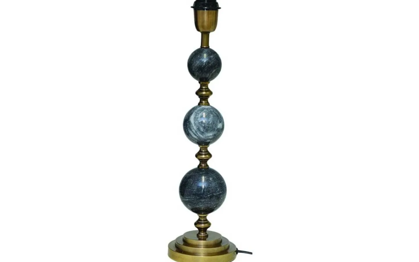 Lampfötter < Hallbergs Verona Lampfot 53cm Svart Marmor/Antik Mässing