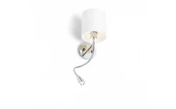 Sovrum|Läslampor < Rendl Versina Vägglampa Vit/Krom E27 + 3W LED 25° 3000K
