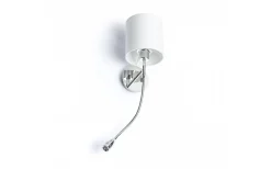 Sovrum|Läslampor < Rendl Versina Vägglampa Vit/Krom E27 + 3W LED 25° 3000K