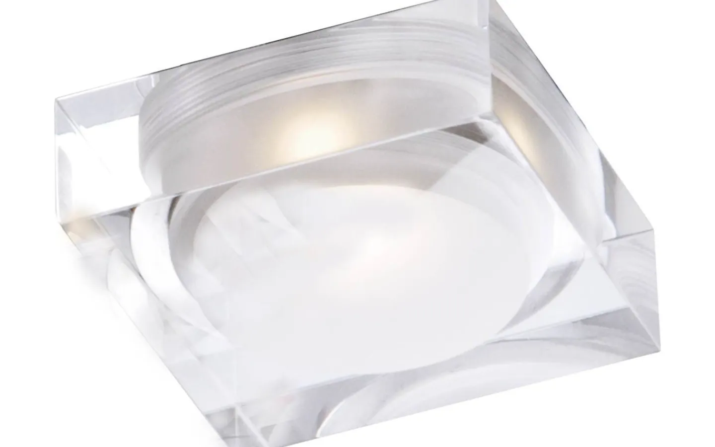 230V Led Spotlights|Infällda Spotlights Badrum-Aneta Vetro Infälld Spotlight 9x9cm LED 3W 3000K Klar/Frost IP44