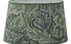 Mönstrade Lampskärmar|Ovala Lampskärmar-Hallbergs Victorian Leafs Lampskärm Oval 30cm Grön