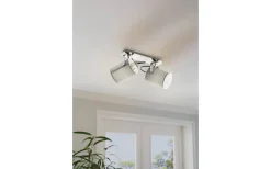 Avlånga Takspotlights|Takspot Med 2 Lampor < Eglo Villabate Takspotlight 34cm Nickel