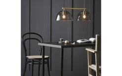 Kök & Matplats|Avlånga Taklampor-CO Bankeryd Wendo Taklampa 70cm 2L Mässing/Rök