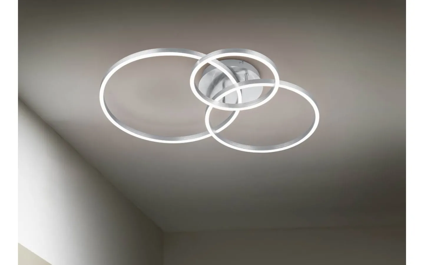 Plafonder-Trio Lighting Winona Plafond LED borstad stål RGB