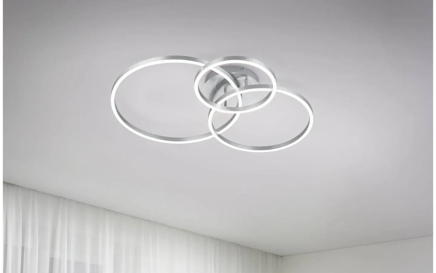 Plafonder-Trio Lighting Winona Plafond LED borstad stål RGB