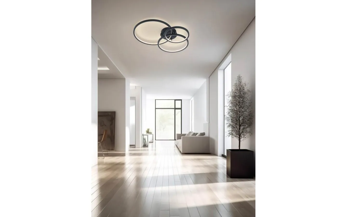 Plafonder-Trio Lighting WiZ Aaron Plafond LED antracit RGBW