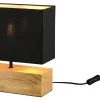 Bordslampor-Reality Woody Bordslampa 30cm E27 trä/svart