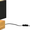 Bordslampor-Reality Woody Bordslampa 12cm fyrkantig E14 trä/svart