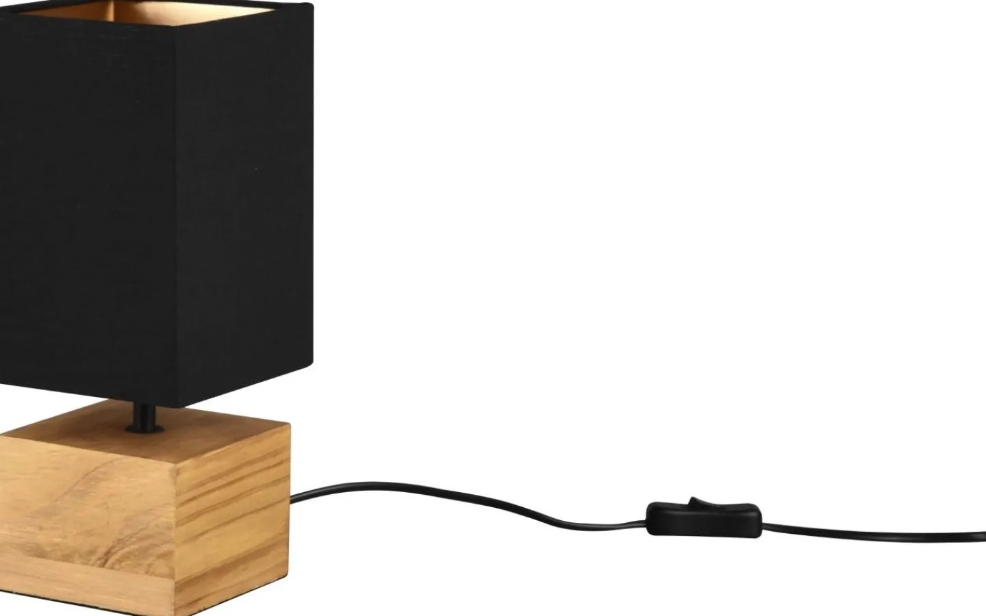 Bordslampor-Reality Woody Bordslampa 12cm fyrkantig E14 trä/svart