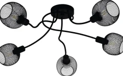 Plafonder-Eglo Wrington Plafond 76cm 5L Svart