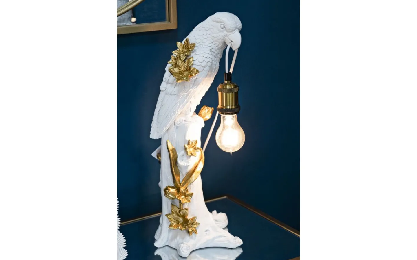 Bordslampor-Mauro Ferretti Xenon Bordslampa Papegoja 50,5cm Vit