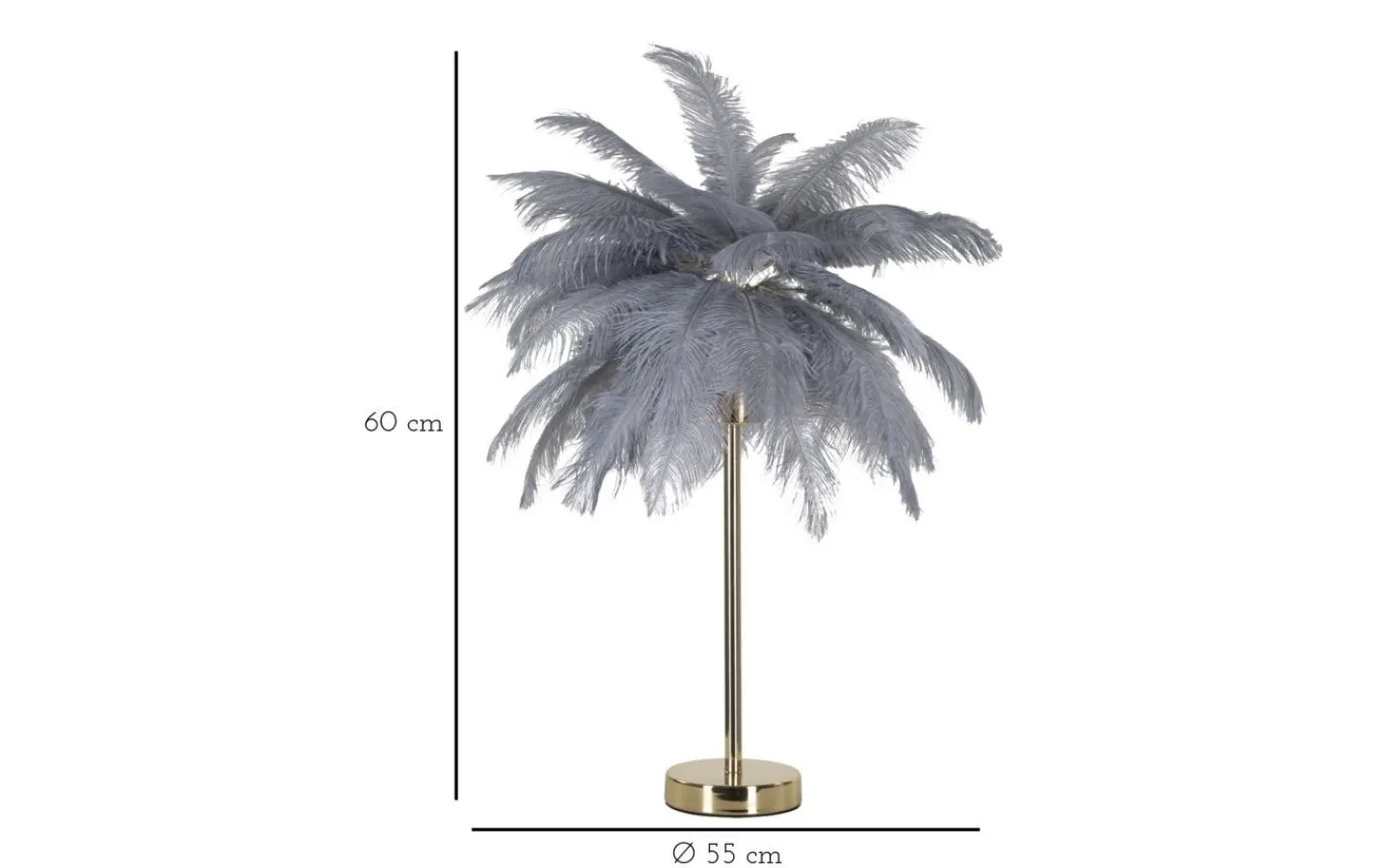 Bordslampor-Mauro Ferretti Yoga Bordslampa Palm 60cm Grå/Guld