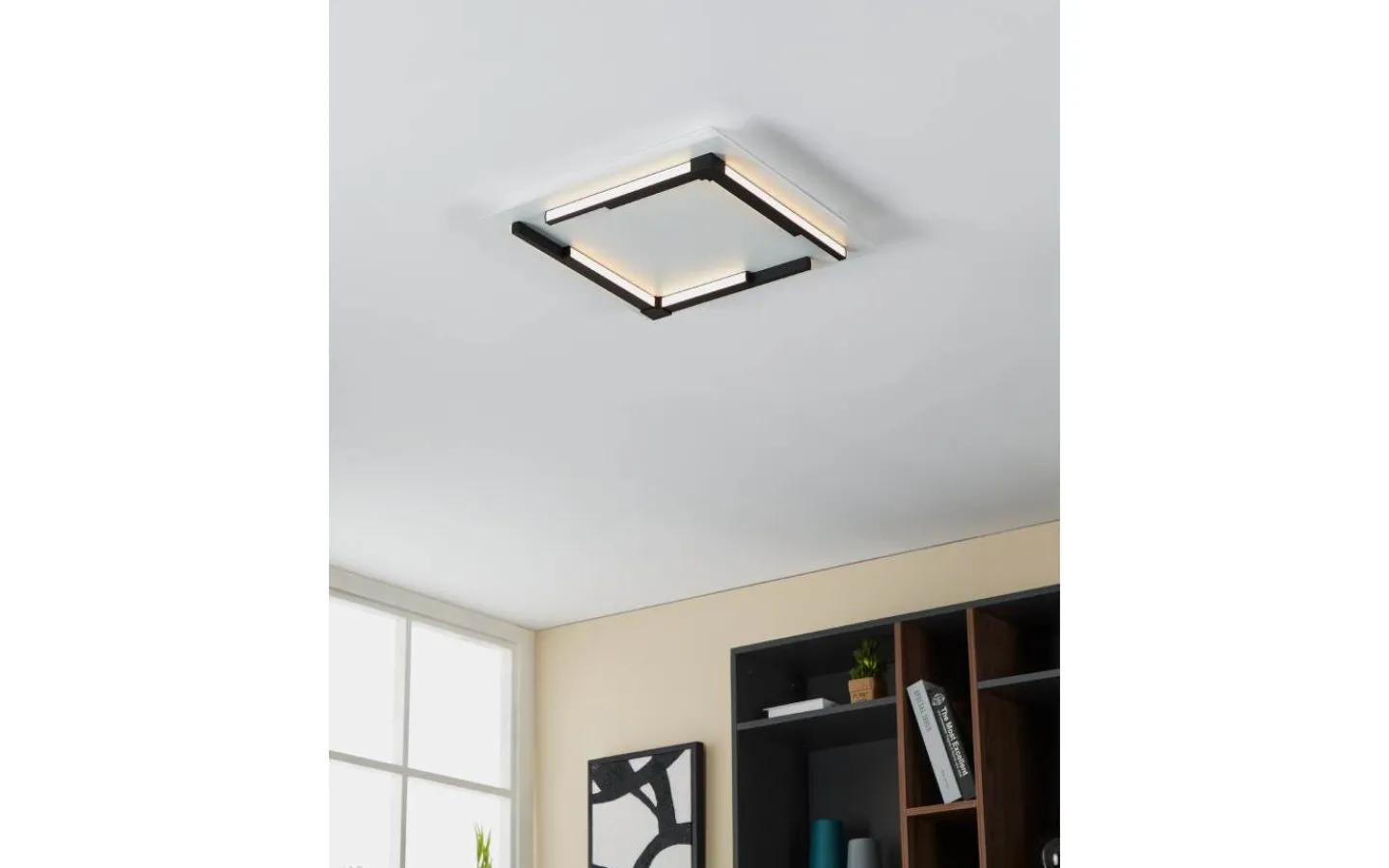 Plafonder-Eglo Zampote Plafond 38cm 3000K 25W Svart/Vit