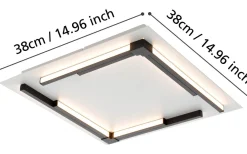Plafonder-Eglo Zampote Plafond 38cm 3000K 25W Svart/Vit