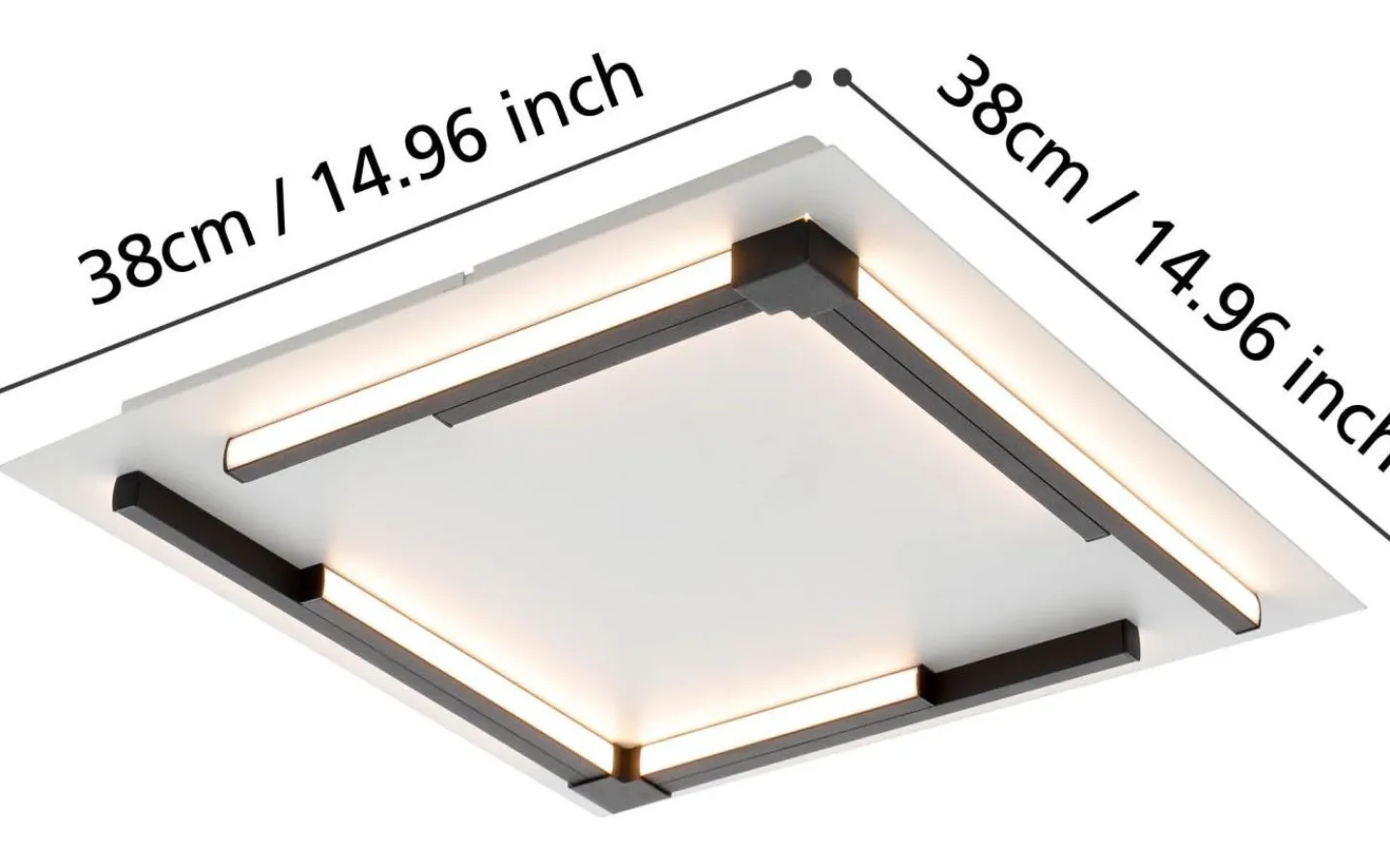 Plafonder-Eglo Zampote Plafond 38cm 3000K 25W Svart/Vit