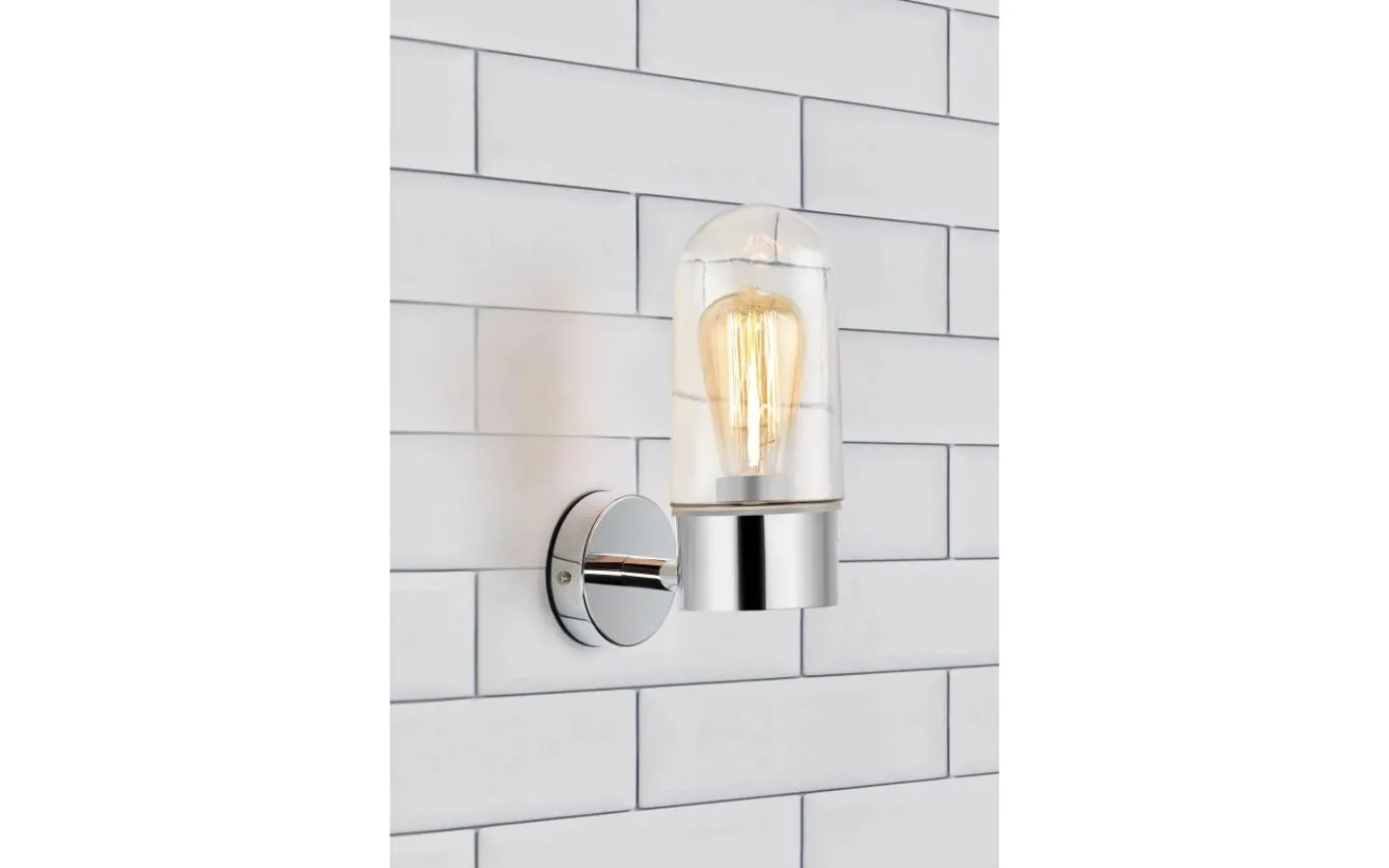 Badrum|Badrumslampor Vägg-Markslojd Zen Vägglampa Badrum Krom/Klar IP44