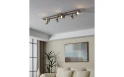 Avlånga Takspotlights|Takspot Med Minst 4 Lampor-Eglo Zeraco Takspotlight 94cm GU10 LED 3000K 6x4,6W Nickel