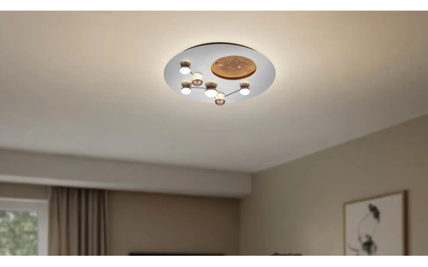 Badrumslampor Tak-Trio Lighting Zodiac Plafond LED i borstat stål